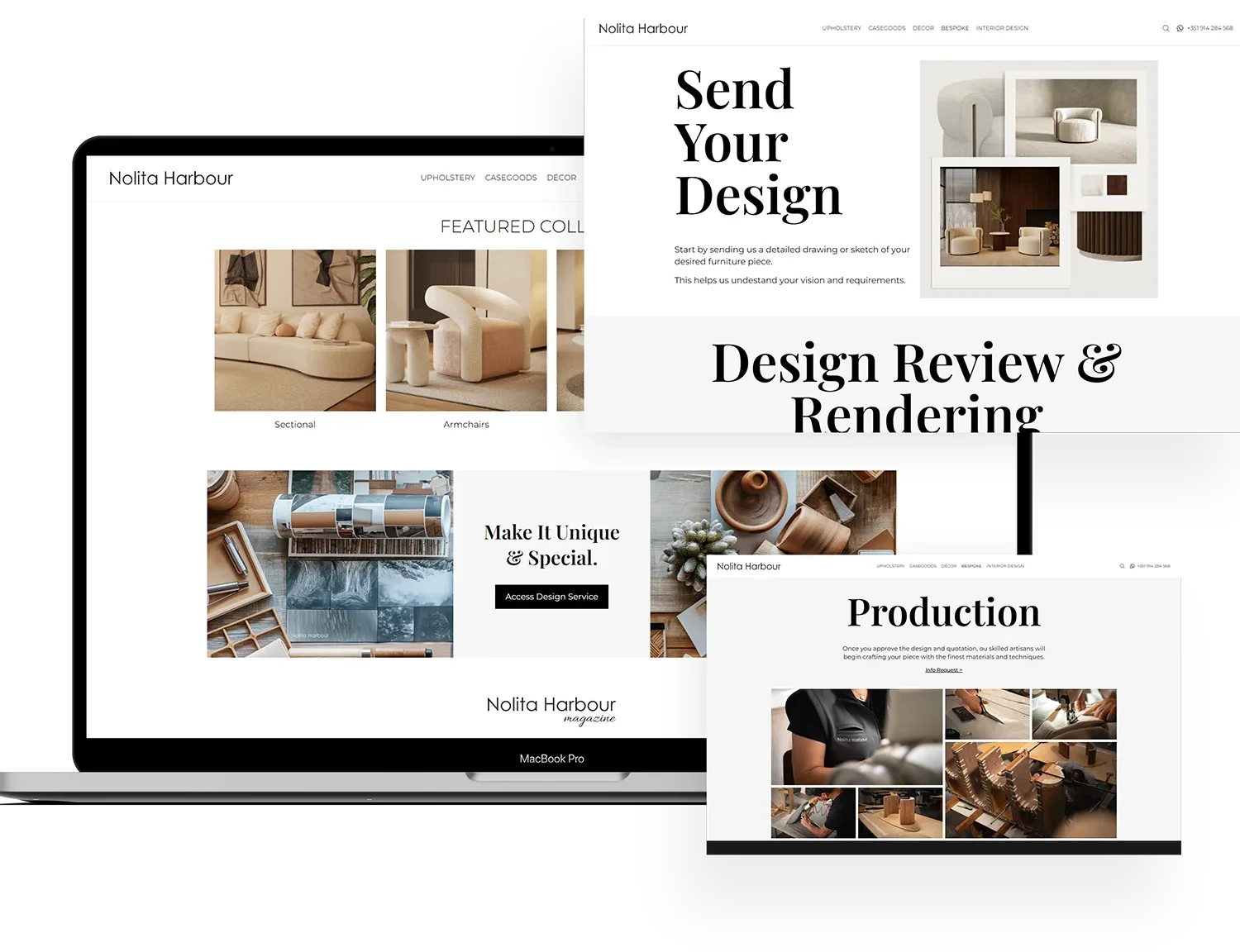 Empresa de web design desenvolveu website para a a marca de mobiliário Nolita Harbour