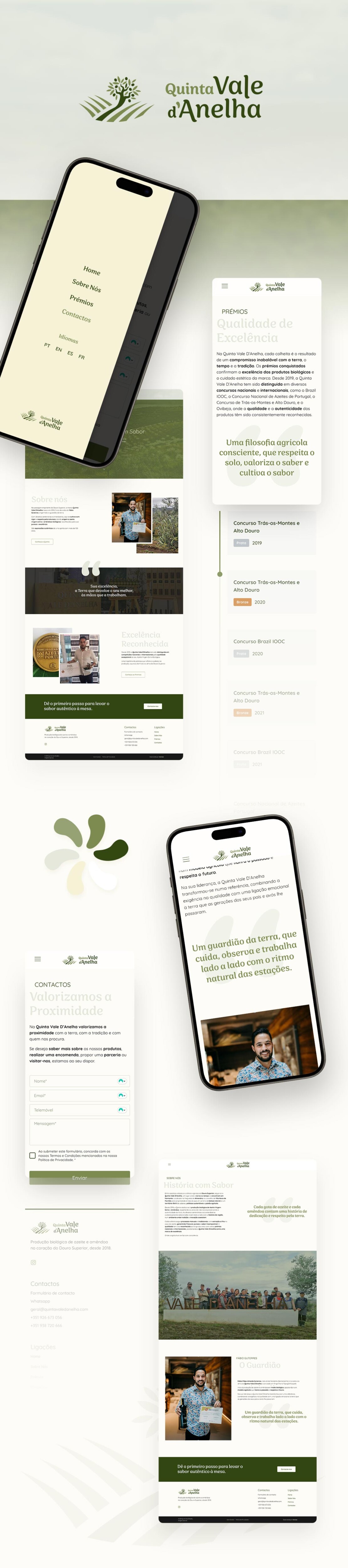Desenvolvimento de website institucional multilíngua para a empresa de produção agrícola biológica de azeite de qualidade superior e amêndoa Quinta Vale D'Anelha, em Sernancelhe, Viseu