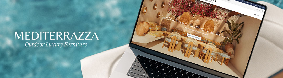 Desenvolvimento de website com catálogo para empresa de mobiliário de exterior de luxo e qualidade superior, para mercados Internacionais, da Mediterrazza