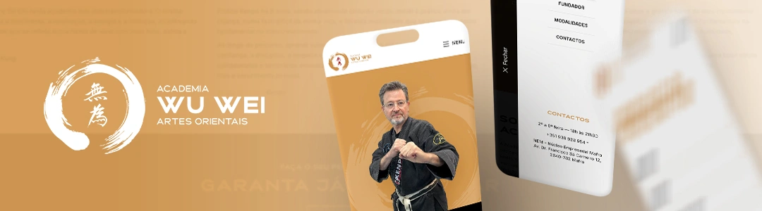 Desenvolvimento e criação de site Academia Wu Wei, artes orientais em Mafra